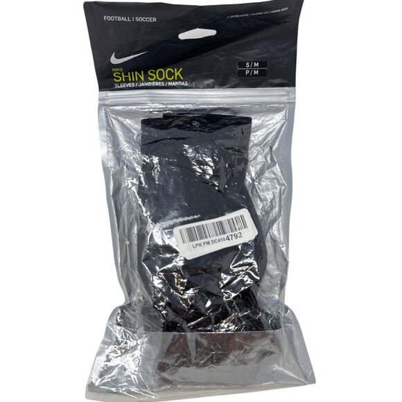 Nike Shin Sock Sleeves Youth Unisex S/M Black Football Soccer Protective Gear - Picture 1 of 4